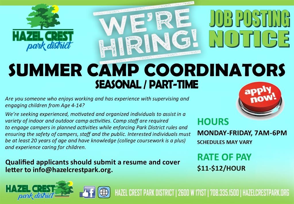 Hazel Crest Park District Employment Opportunities